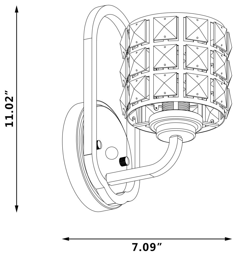 1 Light Matte Black Armed Sconce