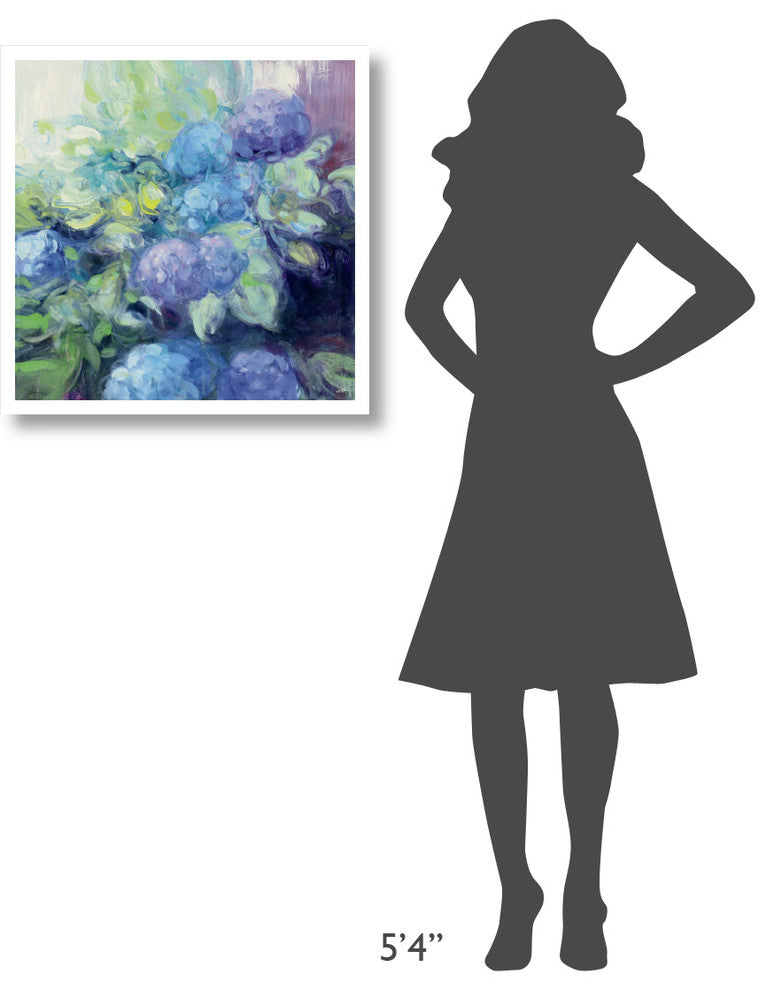 "Bright Hydrangea III" Digital Paper Print by Julia Purinton, 26"x26"