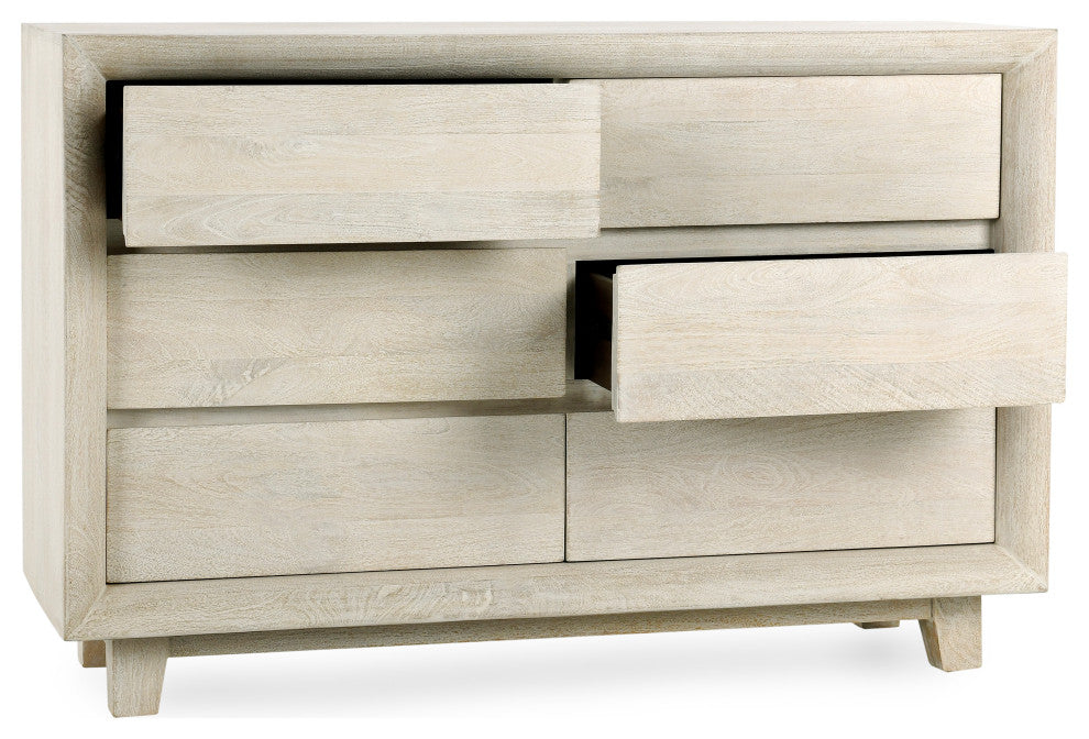 Reece Six-Drawer Mango Wood Dresser, Sand