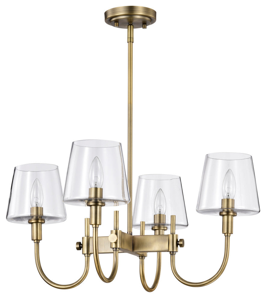 Brookside 4 Light Chandelier, Clear Glass