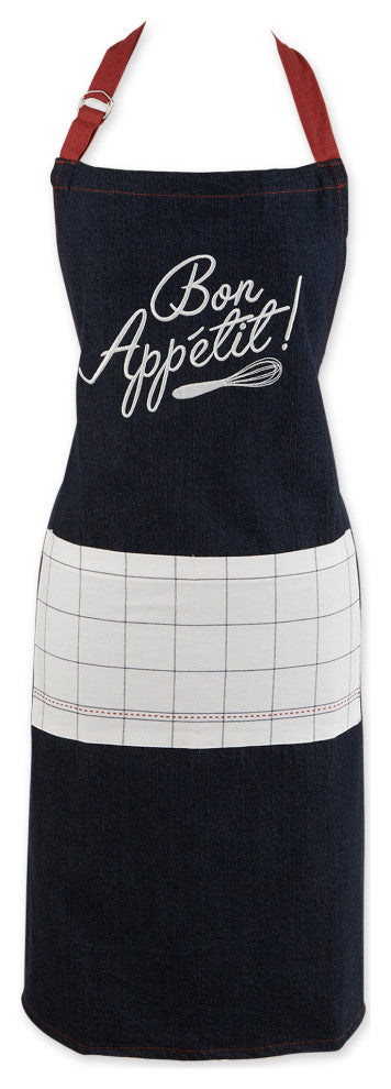 Bon Appetit Denim Embroidered Apron