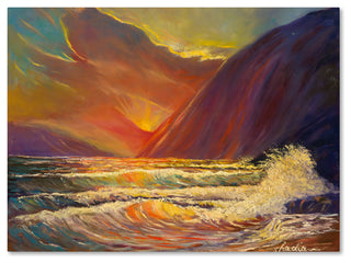'Hawaiian Coastal Sunset' Canvas Art, 24x18