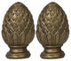 Urbanest Pineapple Lamp Finial, 2", Antique Gold, Set of 2