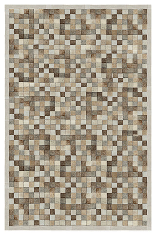 Cowhide Patchwork Rug, Hera, Mink, 9' X 12'