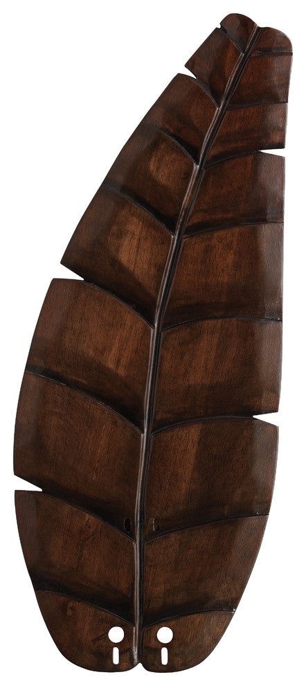 22" Oval Leaf Carved Wood Blade, Walnut