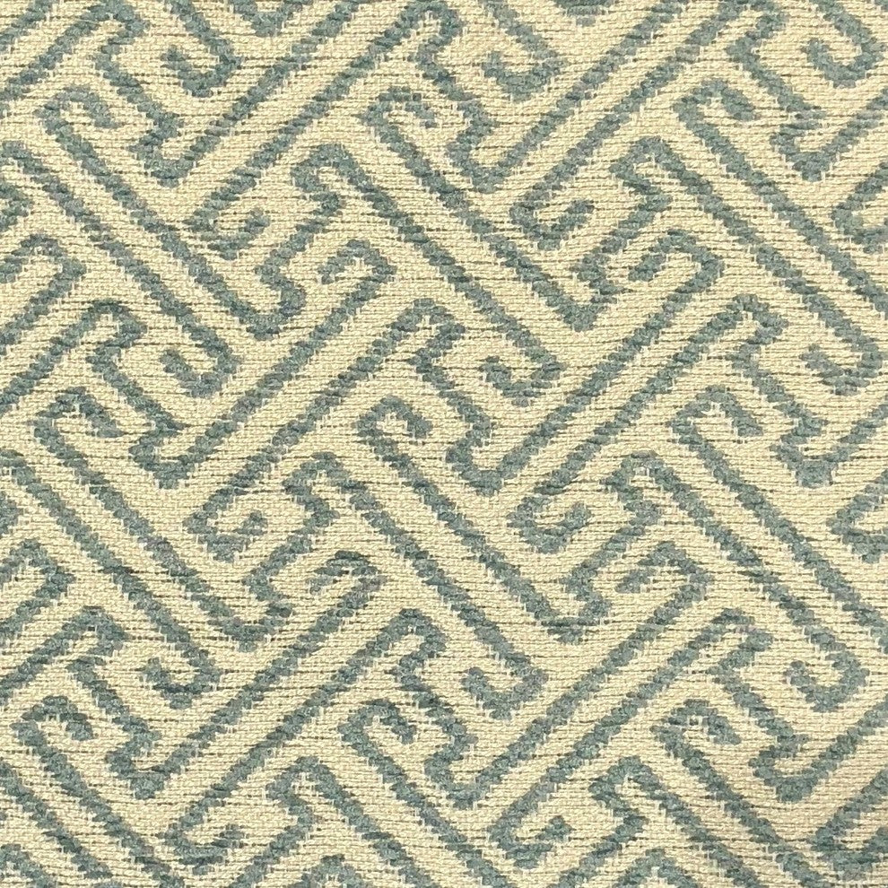 Alpine Maize Blue and Beige Luxury Throw Pillow, 12"x20"