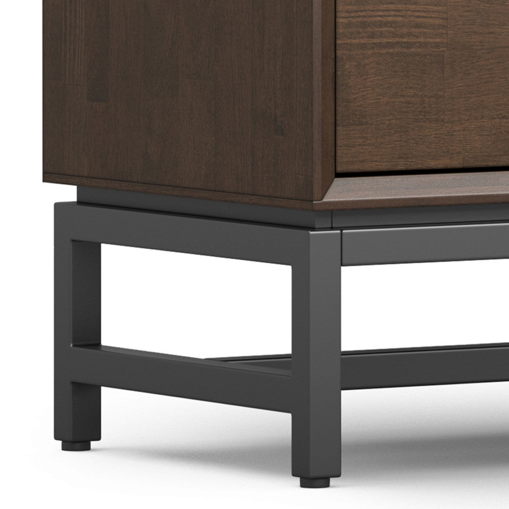 Banting Solid Hardwood 72" Low TV Stand, Walnut Brown