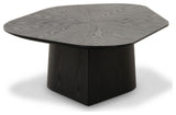 Roche Coffee Table, Black, Height: 11.4