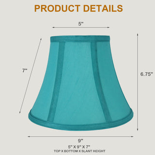 Bell Lamp Shade, 5x9x7", Teal, Set of 2