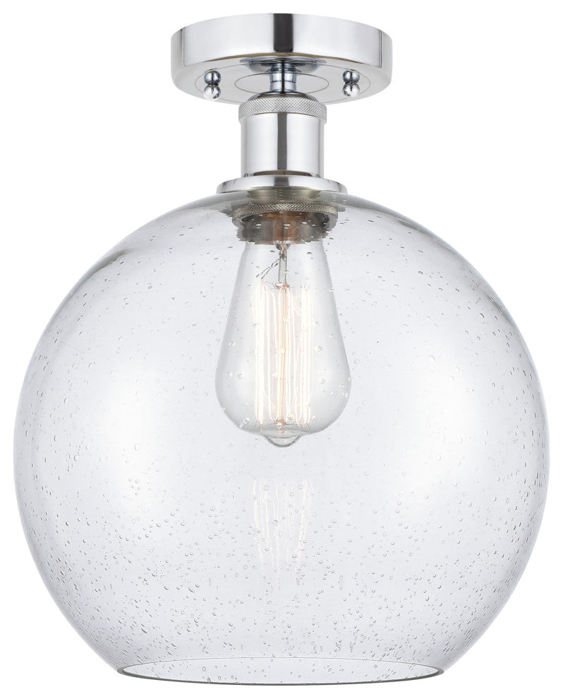 Innovations 616-1F-PC-G124-10 1 Light Semi-Flush Mount, Polished Chrome
