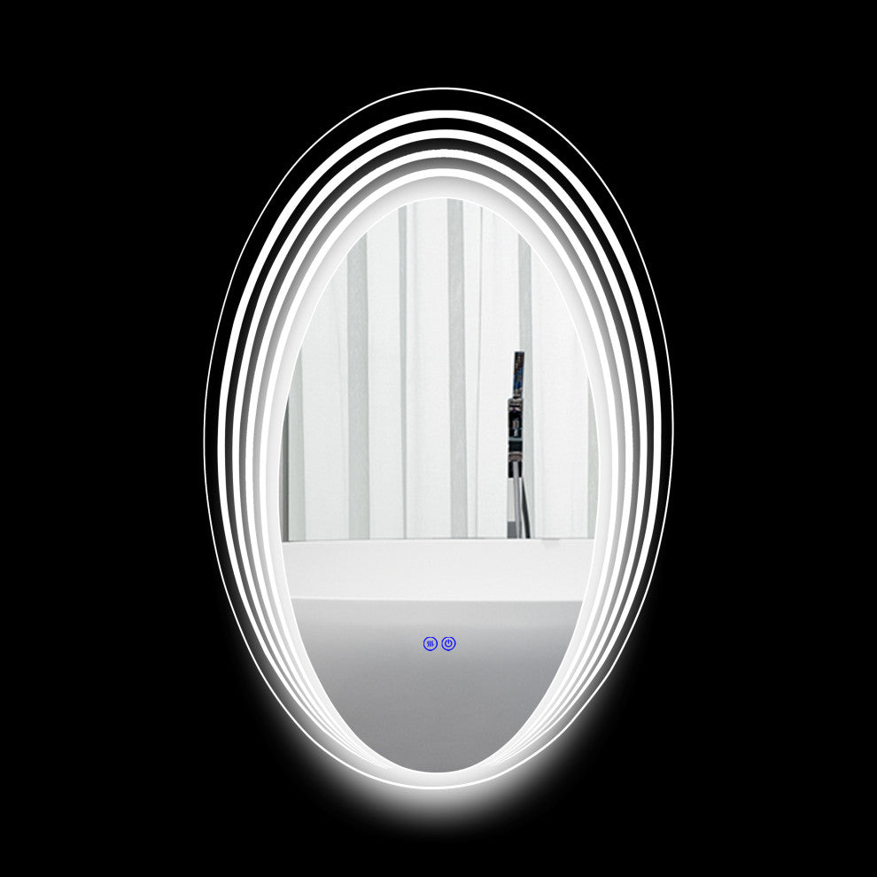 Luminosity Back Lit Oval Touchscreen Led Mirror 36" Height