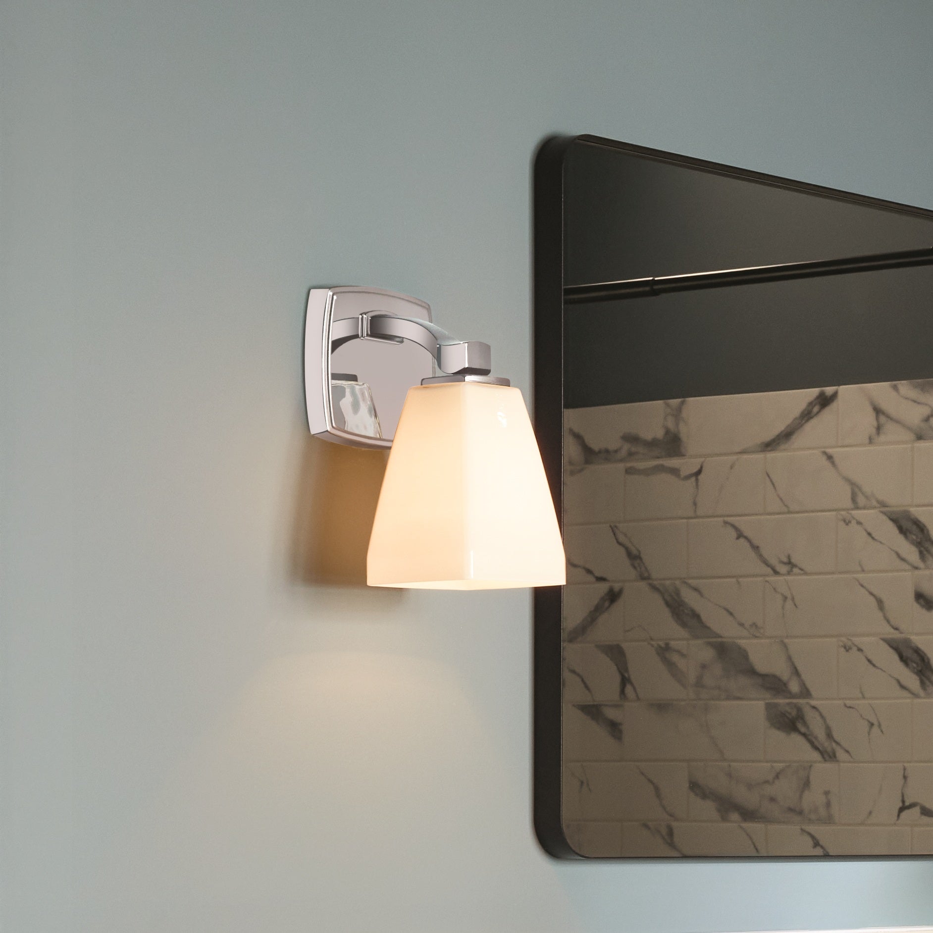 9.5" 1-Light Wall Sconce With Opal Glass