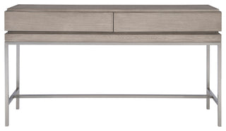Uttermost 25373 Kamala 54"L Oak Veneer Top Stainless Steel - Light Mushroom