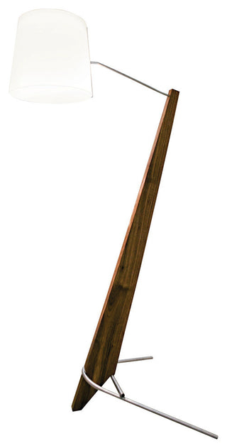 Silva Giant LED Floor Lamp, Oiled Walnut, White Linen