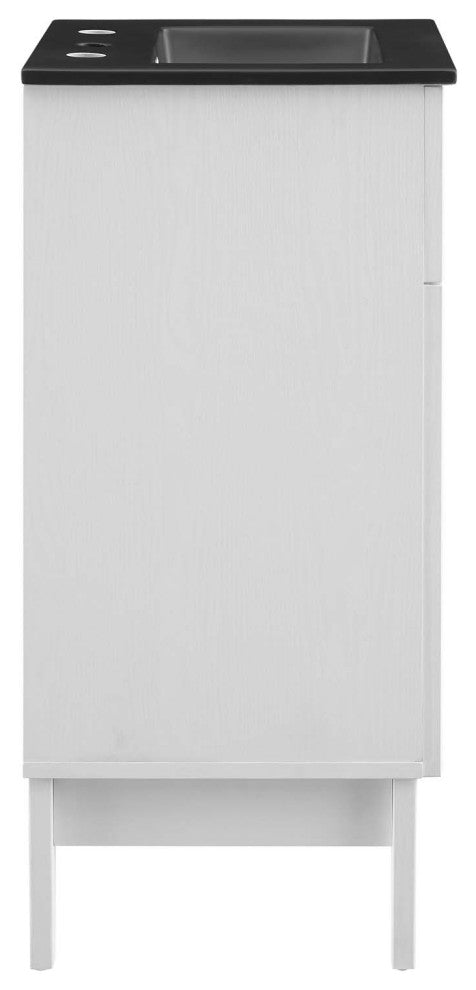 Isle 18" Bathroom Vanity Cabinet White Black -5475