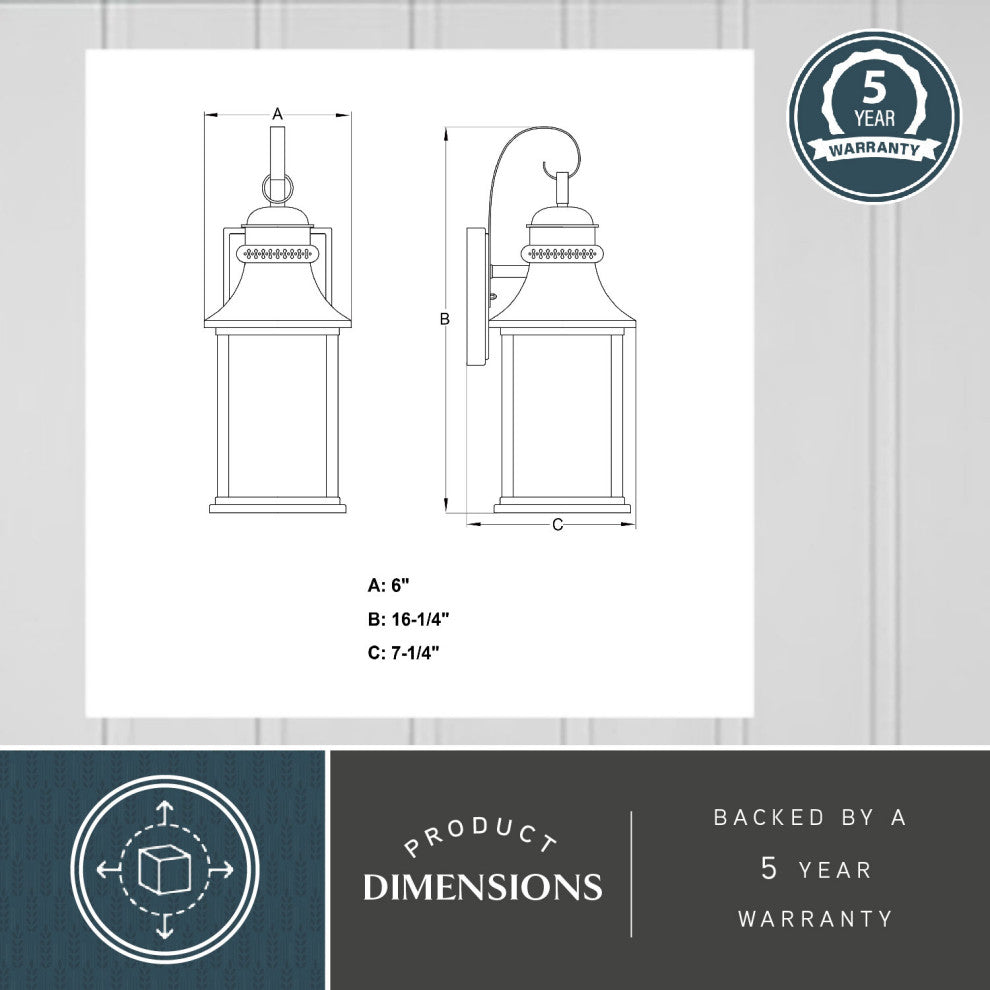 Cambridge 6" Outdoor Wall Light Oil Rubbed Bronze