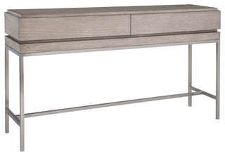 Uttermost Kamala Oak MDF and Stainless Steel Console Table in Mushroom Gray