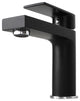 Anna Style Solid Brass Single Hole Lever Bathroom Vanity Faucet, Matte Black