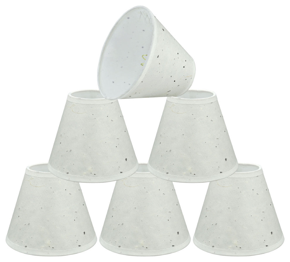 32116-6 Small Hardback Empire Chandelier Clip On Lamp Shade Off White 3"x6"x5"