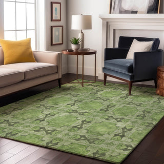 Premium Machine Washable Mayfield AMF564 Green 9' x 12' Rug