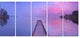 "Jetty in A Dawn Lake" Wooden Sea Bridge Canvas Wall Art, 5 Panels, 60"x28"