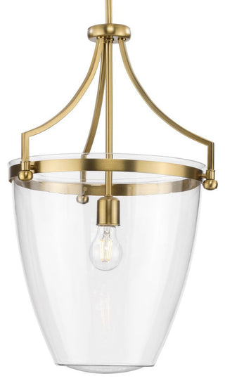 Parkhurst Collection One-Light Brushed Bronze Clear Glass Pendant Light