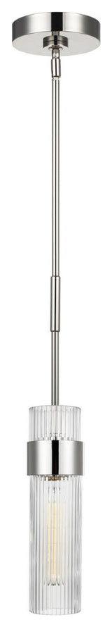 Geneva One Light Pendant in Polished Nickel