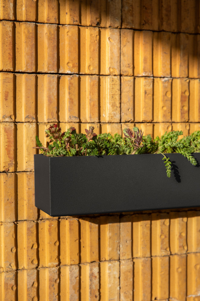 Veadek Geo Series Hanging Planter, Black, 16", 1 Pack