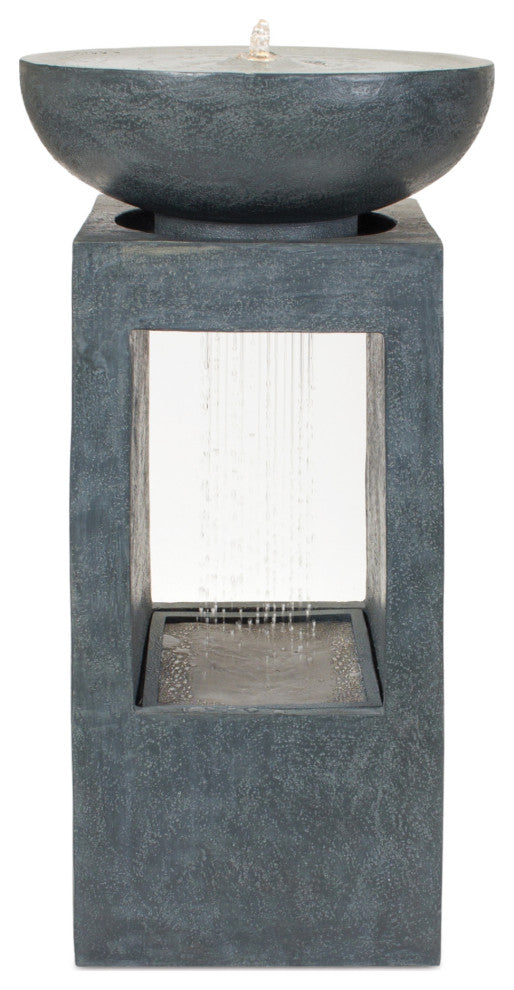 Stone Bowl Fountain With Rain Effect 33"H