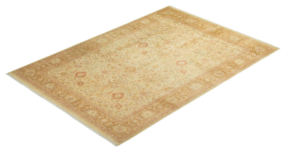 Selena, One-of-a-Kind Hand-Knotted Area Rug Ivory, 6'3"x8'10"