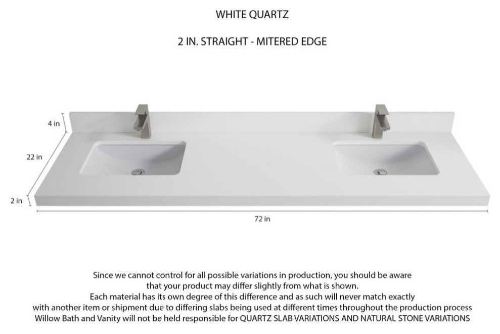 Sonoma Teak 72 Double Sink Bath Vanity in Dark Natural with 2" White Quartz