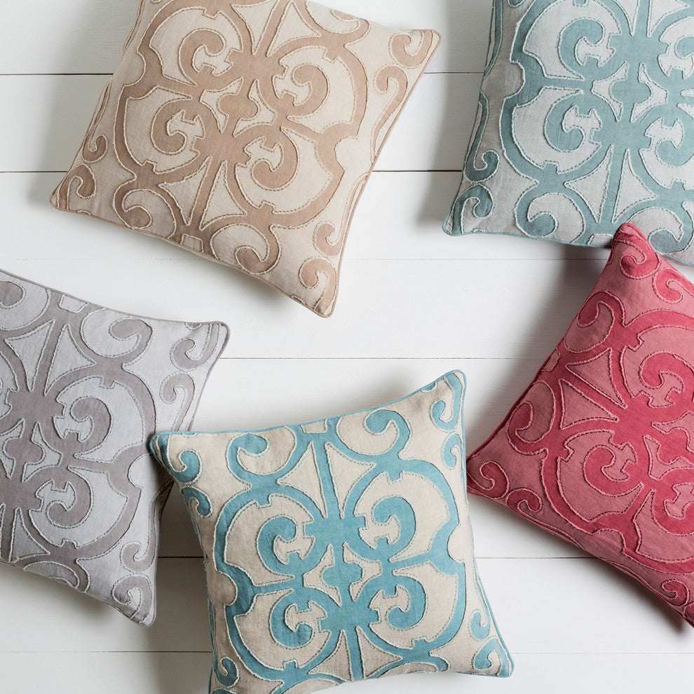 Amelia Pillow 18x18x4, Down Fill