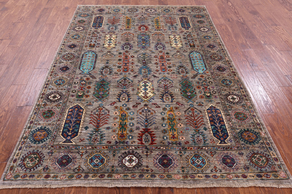 Handmade Fine Turkmen Ersari Wool Rug 5' 8" X 7' 9" - Q12397