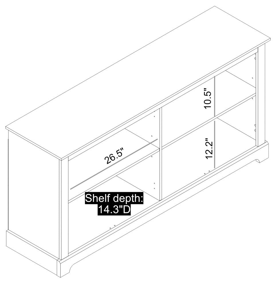 Raccon 59.1 in. TV Stand Fits TV's up to 65 in., Ivory With Knotty Oak