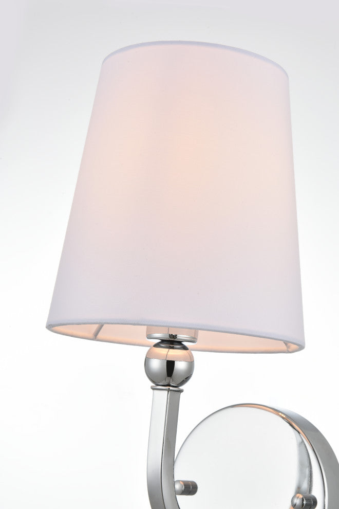 1 Light Chrome And Clear Bath Sconce