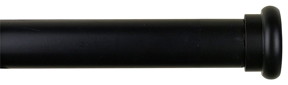 5/8" Button Adjustable Curtain Rod, 48"-84", Black