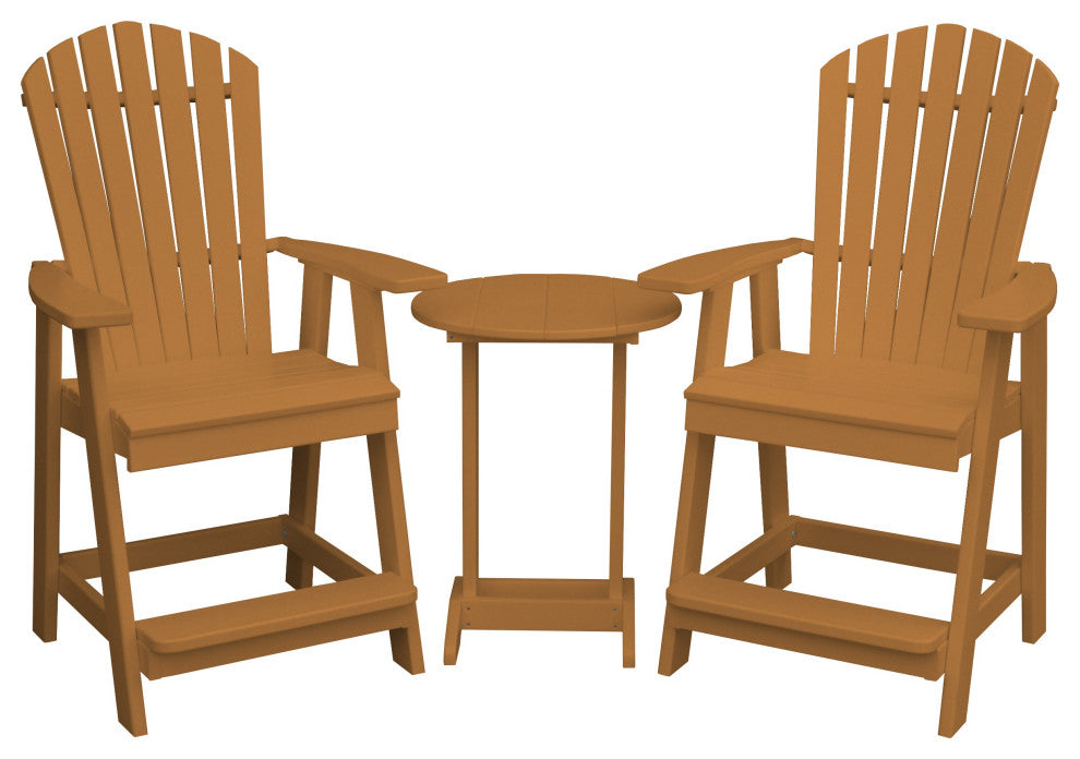 Poly Lumber Adirondack Chair with Arms, Cedar, Counter Height