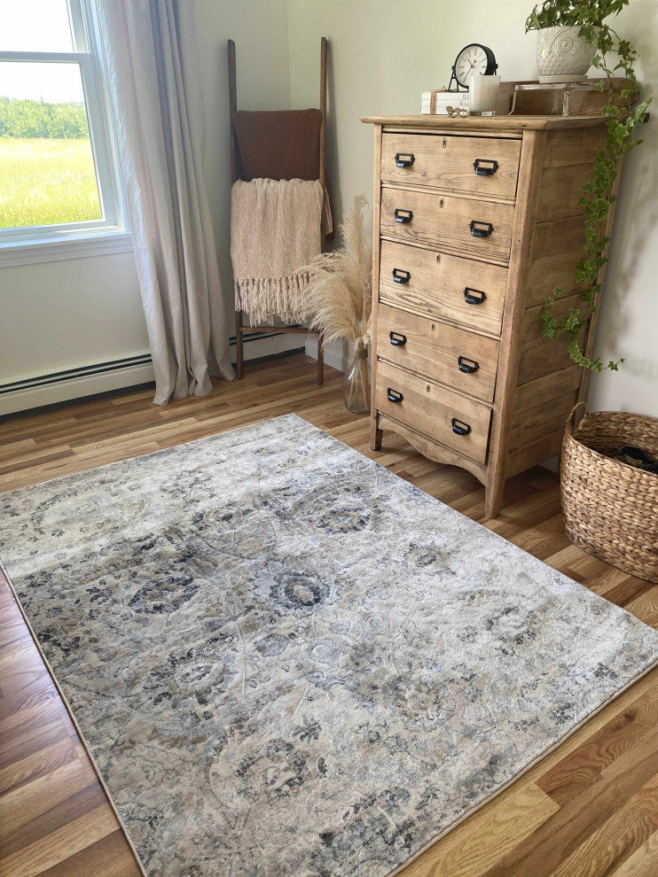 Hauteloom Georgiana Beige Area Rug, 6'7"x9' Rectangle