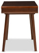 Casarano Dark Walnut and White Finish 2-Drawer Wood Home Office Writing Desk