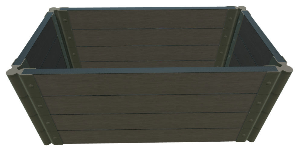 Weathered Wood 2" Tool Free, 2Ft: 2x4x22' Garden Raised Bed
