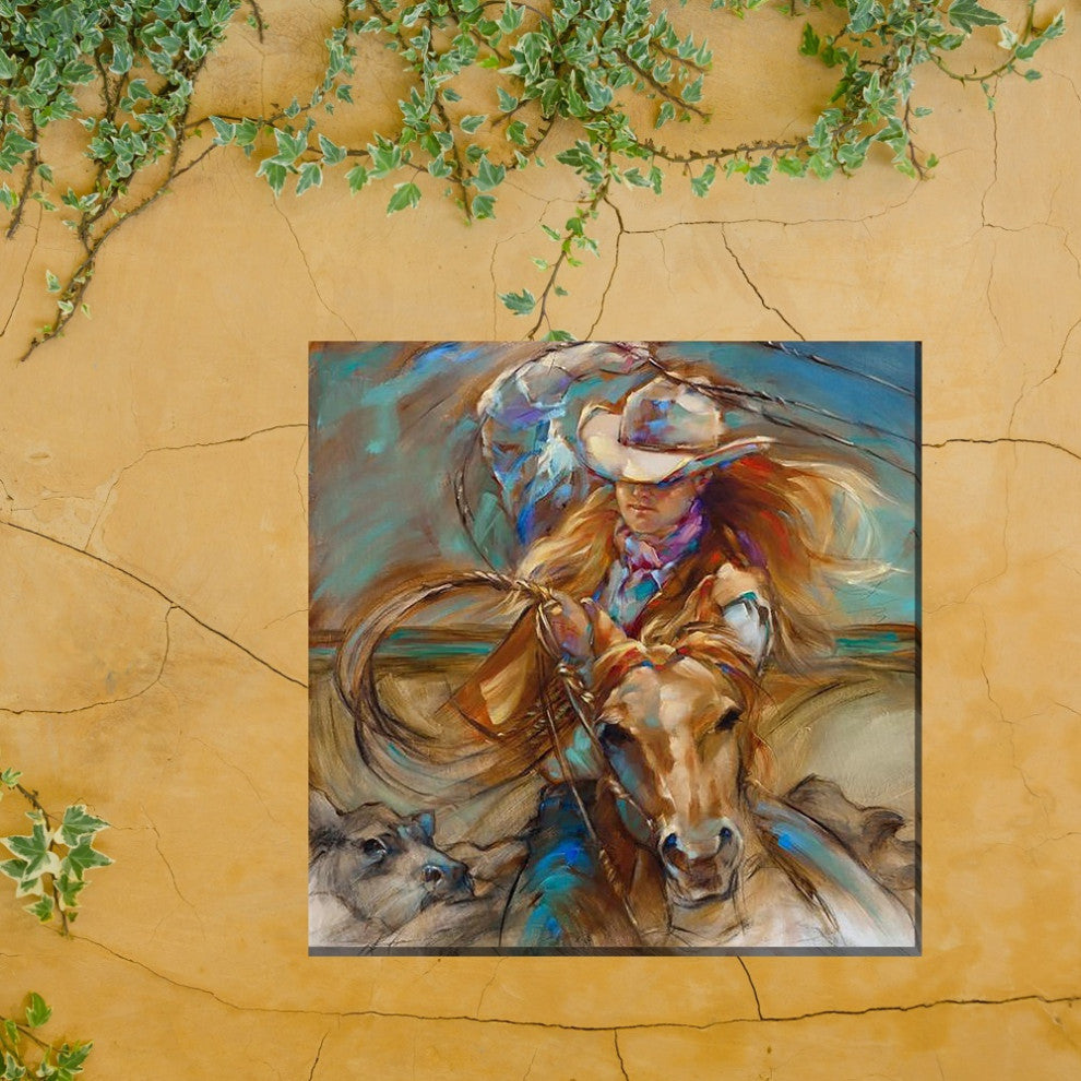 Cowgirl Up Canvas Art Print, 24"x24"