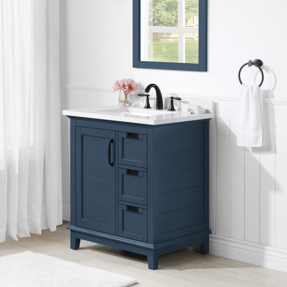 Ove Decors Pembroke 30 in. Single Sink Bathroom Vanity in Greyish Blue