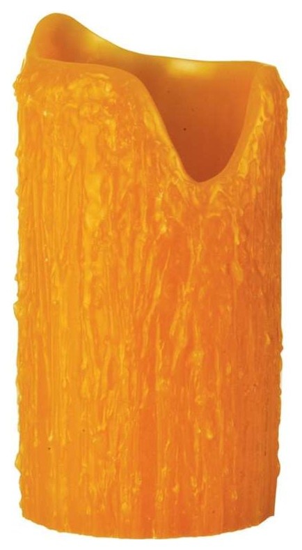 Meyda lighting 101107 4"W X 8"H Poly Resin Honey Amber Uneven Top Candle Cover