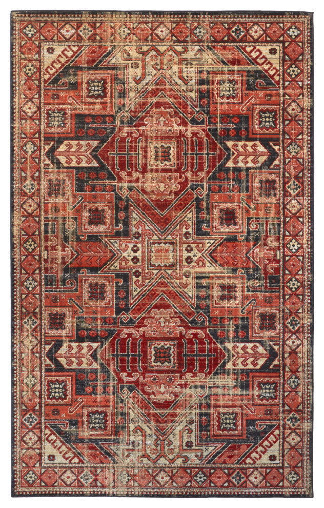 Weave & Wander Kezia Rug, Ochre Red/Charcaol Gray, 10ft x 13ft-2in