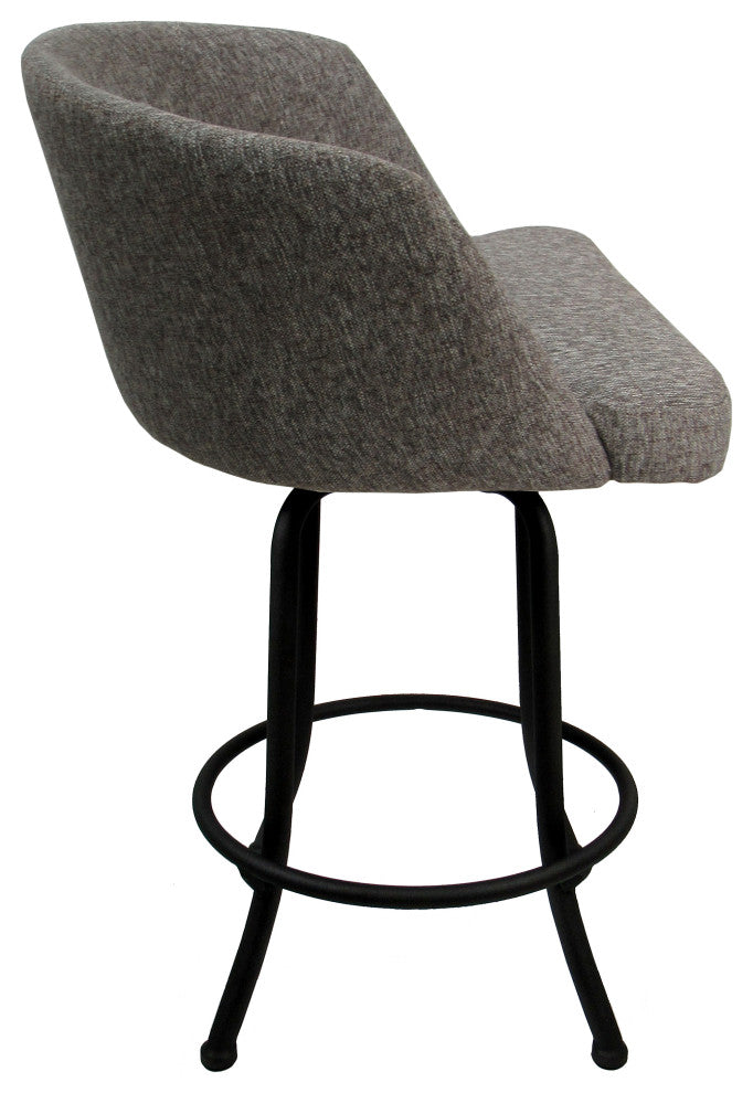 Joey Swivel Metal Stools, Set of 3, Mojave Gray Black, 30"