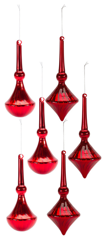 Glass Drop Ornament, 6-Piece Set