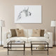 White Horse Wall Art Frameless Free Floating Tempered Glass Panel, 48" x 32"
