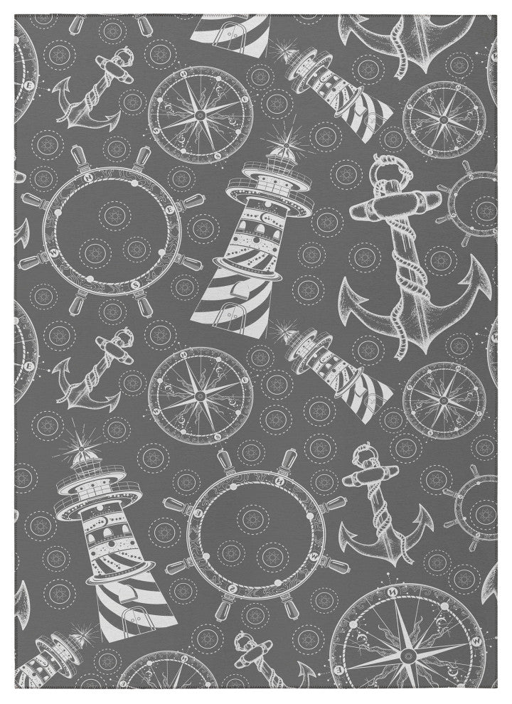 Indoor/Outdoor Harbor HA9 Grey Machine Washable 3' x 5' Rug