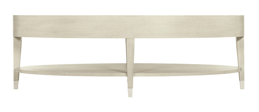 Bernhardt East Hampton Oval Cocktail Table, Cerused Linen