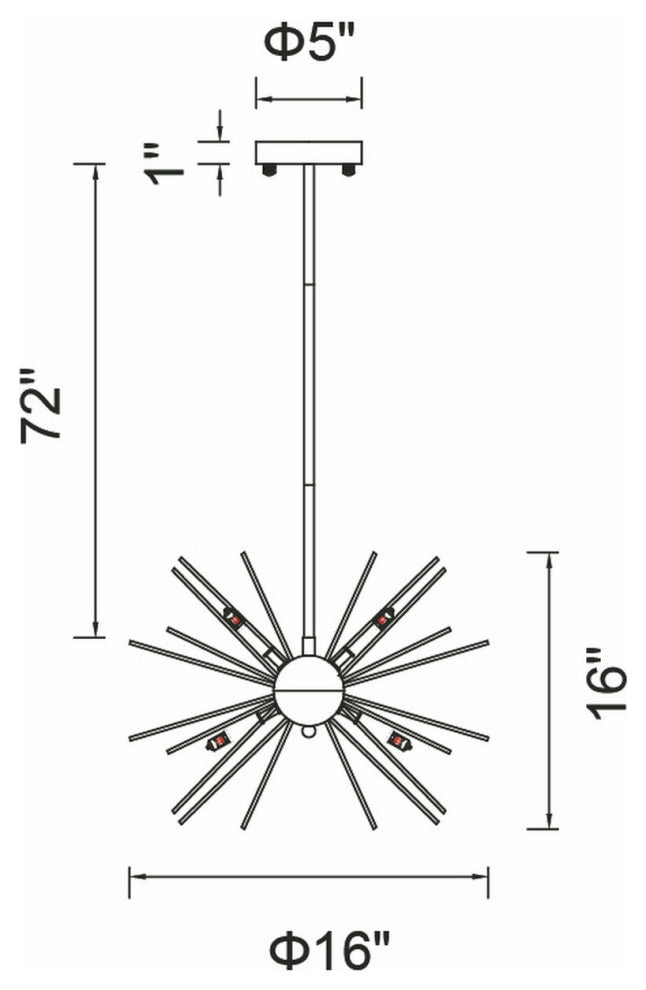 Savannah 6 Light Chandelier With Black Finish
